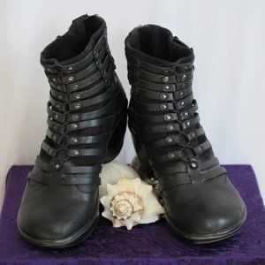 Black Vegan Leather Zip-Back Ankle Booties